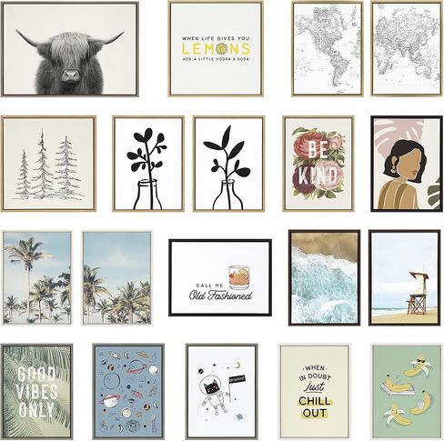 Kate and Laurel Sylvie Minimalist Evergreen Trees Sketch Framed Canvas Wall Art Set by The Creative Bunch Studio, 2 Piece Set 18x24 Gold in Saudi Arabia
