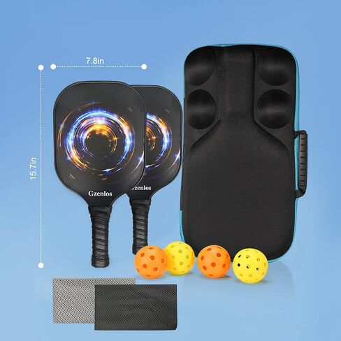 Pickleball Paddles，USAPA Approved Pickle Ball Set，Anti Slip Grip with Fiberglass Surface Lightweight Pickup Rackets, Perfect for Adult Sports Gifts in Saudi Arabia