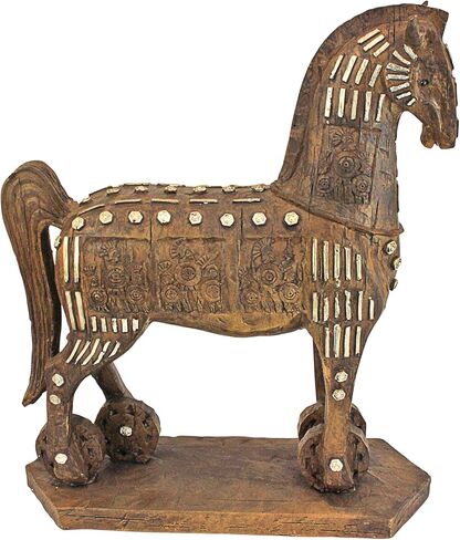 تصميم توسكانو NY17900 منحوتة حصان طروادة الأسطوري، بالألوان الكاملة in Kuwait