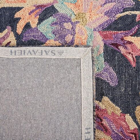 سجادة Safavieh Blossom Collection - 4 × 6 بوصة، عاجي وبرقوق، صوف مزين بزهور الريف الفرنسي مصنوع يدويًا، مثالي للمناطق ذات حركة المرور العالية في المدخل، وغرفة المعيشة، وغرفة النوم (BLM467A) in Saudi Arabia
