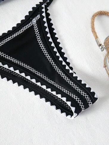 OYOANGLE Women's 2 Piece Graphic Print Triangle Bikini Swimsuit Spaghetti Strap High Cut Bathing Suits in Kuwait