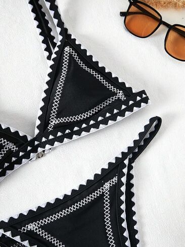 OYOANGLE Women's 2 Piece Graphic Print Triangle Bikini Swimsuit Spaghetti Strap High Cut Bathing Suits in Kuwait