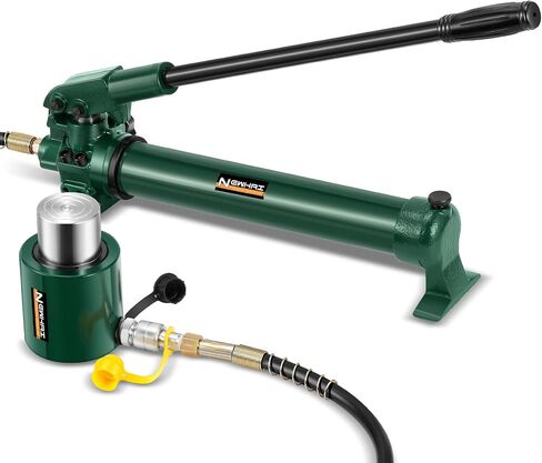 Newhai 10 ton 2" Hydraulic Ram Jack+ cp-180 Hand Pump with Pressure Gauge Hydraulic Porta Power 10 ton kit Low Profile Short Cylinder in Saudi Arabia