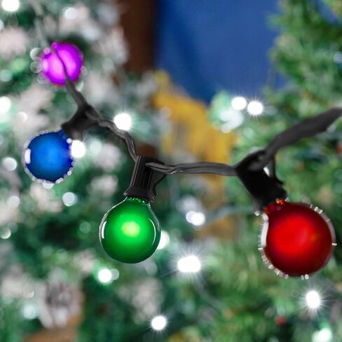 Novelty Lights Incandescent G30 Globe Replacement Bulbs - Outdoor Individual Bulbs For Events, Holiday Parties, Patios, And More - C7/E12 Candelabra Base, 5 Watt Lights (Multi, 25 Pack) in Kuwait