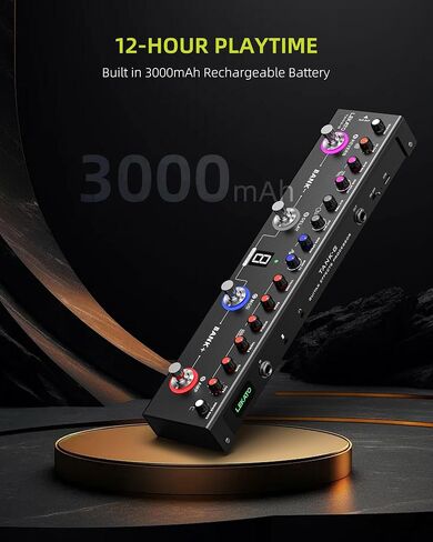 دواسة LEKATO Bass متعددة التأثيرات، دواسة تأثيرات Bass مع 36 إعدادًا مسبقًا، 4 وحدات قابلة للتحرير، Amp، ضاغط، Mod، Space، Reverb، IR CAB، موالف، اتصال BT، تسجيل الموسيقى in Saudi Arabia