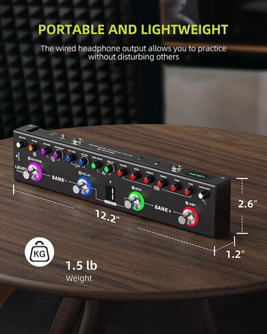 دواسة LEKATO Bass متعددة التأثيرات، دواسة تأثيرات Bass مع 36 إعدادًا مسبقًا، 4 وحدات قابلة للتحرير، Amp، ضاغط، Mod، Space، Reverb، IR CAB، موالف، اتصال BT، تسجيل الموسيقى in Saudi Arabia