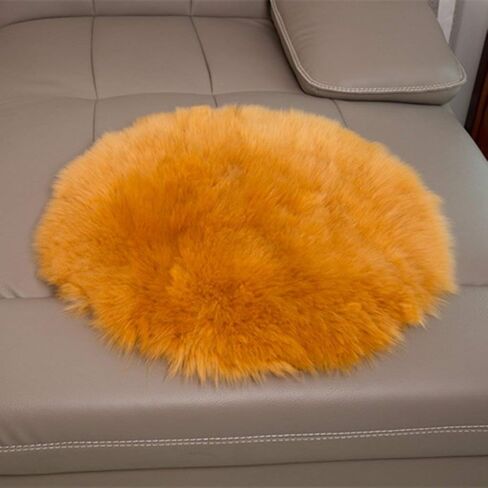 سجاد دائري من جلد الغنم من الفرو الصناعي، سجادة ناعمة أشعث لديكور المنزل وغرفة النوم، سجادة منفوشة، قطر 5 أقدام، أبيض in Kuwait