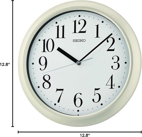 SEIKO Yori Wall Clock, Pearlized White in Saudi Arabia