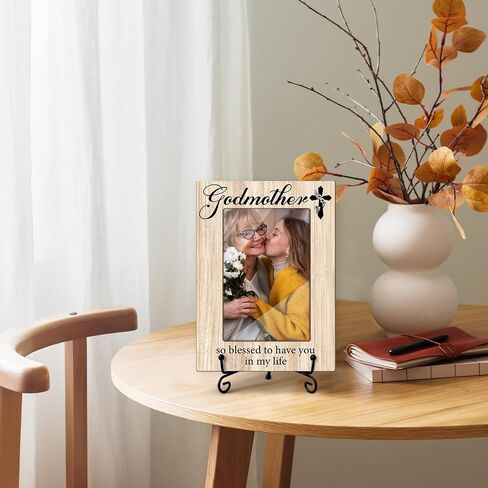 Godfather Picture Frame, Photo Frame For Godfather Wood Picture Frame, Birthday Gifts For Godfather, 4x6 Picture Frame With Stand, Vertical Picture Frame For Tabletop -17 in Saudi Arabia
