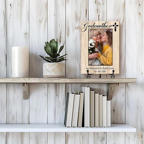 Godfather Picture Frame, Photo Frame For Godfather Wood Picture Frame, Birthday Gifts For Godfather, 4x6 Picture Frame With Stand, Vertical Picture Frame For Tabletop -17 in Saudi Arabia