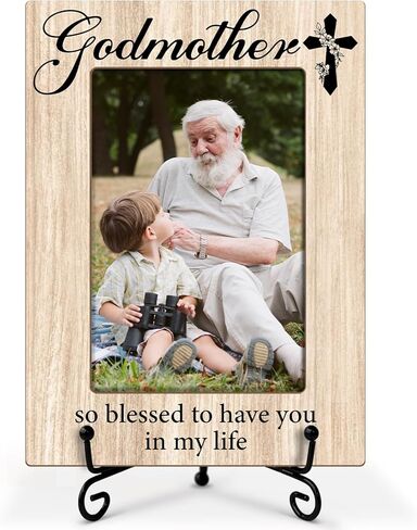 Godfather Picture Frame, Photo Frame For Godfather Wood Picture Frame, Birthday Gifts For Godfather, 4x6 Picture Frame With Stand, Vertical Picture Frame For Tabletop -17 in Saudi Arabia