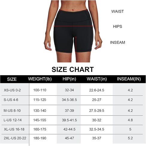 Women's 8" /5" /2" High Waist Biker Shorts with Pockets Yoga Workout Running Bike Athletic Compression Shorts in Saudi Arabia