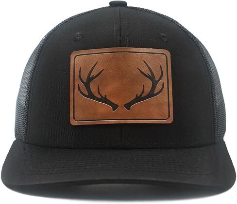 Antlers Leather Patch Hat Adjustable Baseball Caps Trucker Hats Unisex Hats for Women Men in Saudi Arabia