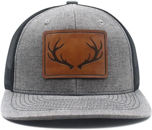Antlers Leather Patch Hat Adjustable Baseball Caps Trucker Hats Unisex Hats for Women Men in Saudi Arabia