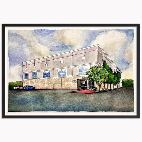 ZVDFHEY Pam's Painting Posters Canvas Wall Art Decor Dunder Mifflin Office Building Watercolor Painting Poster The Gifts For Office Bedroom Decoration 12X16inch Unframed in Saudi Arabia
