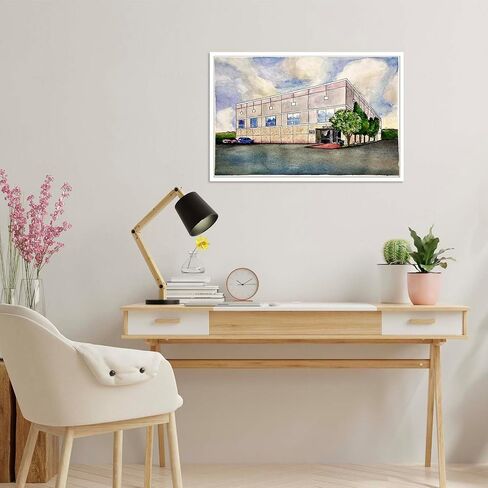 ZVDFHEY Pam's Painting Posters Canvas Wall Art Decor Dunder Mifflin Office Building Watercolor Painting Poster The Gifts For Office Bedroom Decoration 12X16inch Unframed in Saudi Arabia