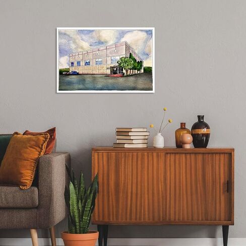 ZVDFHEY Pam's Painting Posters Canvas Wall Art Decor Dunder Mifflin Office Building Watercolor Painting Poster The Gifts For Office Bedroom Decoration 12X16inch Unframed in Saudi Arabia