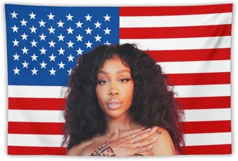 EAGLEG Singer Flag Wall Tapestry Print Wall Hanging Blanket Polyester Fabric Decoration for Homes, Dorms, and Apartments in Saudi Arabia