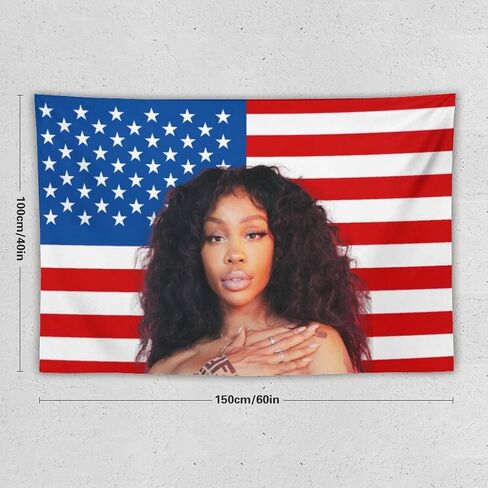 EAGLEG Singer Flag Wall Tapestry Print Wall Hanging Blanket Polyester Fabric Decoration for Homes, Dorms, and Apartments in Saudi Arabia