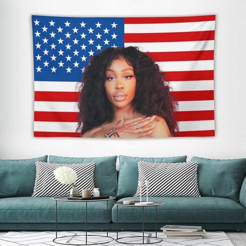 EAGLEG Singer Flag Wall Tapestry Print Wall Hanging Blanket Polyester Fabric Decoration for Homes, Dorms, and Apartments in Saudi Arabia