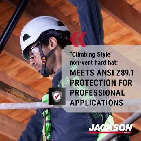 Jackson Safety CH-300 Climbing Industrial Hard Hat, Non-Vented, 6-pt. Suspension, Black, 20907 in Saudi Arabia
