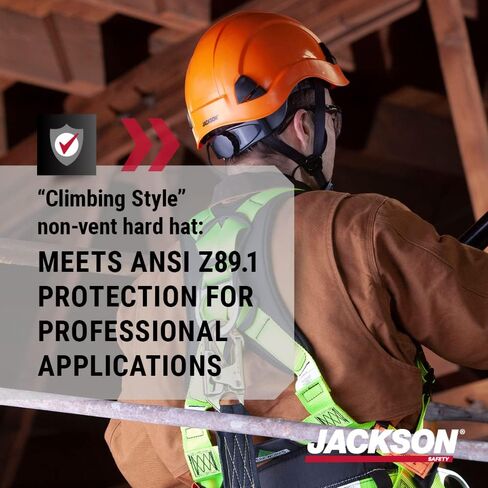 Jackson Safety CH-300 Climbing Industrial Hard Hat, Non-Vented, 6-pt. Suspension, Black, 20907 in Saudi Arabia