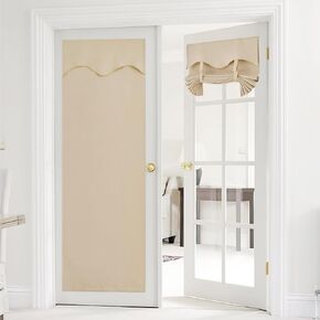 PONY DANCE Blackout Door Curtain 66 inch Length - Thermal Insulated Blinds for French Door Kitchen Patio Glass Door, Full Privacy Assured, Small Window Shade, W26 x L66 inch, Biscotti Beige,1 Panel
