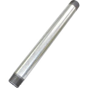 CMI Inc 1/2" X 8" 10 Pack Industrial Galvanized Steel Pipe Nipple, Pipe Connector For Vintage DIY Furniture Home Pipe Decor,1/2 Inch Galvanized Threaded Pipes and Pipe Fittings (1/2" X 8")