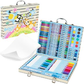 Bluey Kids Art Set 40 Plus Pieces Kids Colouring Sets Paints Colouring Pencils Crayons Art Supplies Gifts for Kids