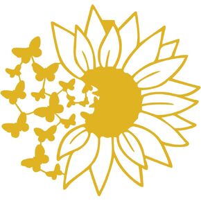 1 Pcs Metal Sunflower Wall Art,Gold Sunflower Metal Wall Art Decor,Metal Floral Wall Decoration Sunflowers Home Decorations for Home