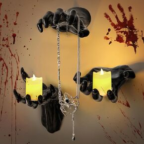 Tihilgam Halloween Decorations, 3 Pack Wall Mounted Creepy Reaching Hands, Gothic Halloween Decor Spooky Home Decor Horror Demon Monster Hands Wall Decorations
