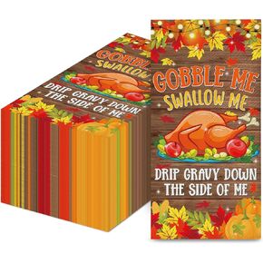 Leftovers Are for Quitters Napkins, Friendsgiving Decorations, Thanksgiving Party Decorations, Friendsgiving Party Decorations, Thanksgiving Napkins, ZJ Friendsgiving Napkins(Gold Foil,50-Pack)