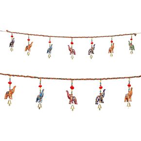 Door Wall Hanging Toran Bandanwar Garland with Pom Pom Indian Christmas Decorative for Indoor Outdoor Home Decor Office Temple Parties Wedding New Year Festival Theme Decorations (Size:- 44"X7")