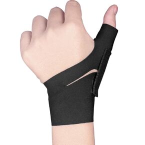 YUNYILAN Thumb Wrist Brace Compression Sleeve for Arthritis Pain Relief Protector Support, Sport Carpal Tunnel Support, Elastic Wrist Support Brace for Men and Women (Black - Right)