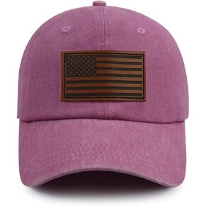 American Flag Hats for Men Women, Funny Adjustable Cotton Leather Patch USA Baseball Cap