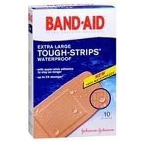 Band-Aid Band-Aid Tough-Strips 100% Waterproof Adhesive Bandages Extra Large, 10 each (Pack of 3) by Band-Aid