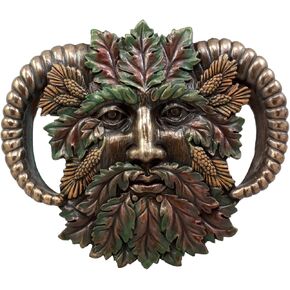Ebros Gift The Horned God Autumn Fall Season Greenman Pan Wall Decor Plaque 7" Wide Decorative Sculpture