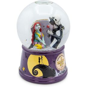 Disney The Nightmare Before Christmas Jack & Sally Light-Up Snow Globe with Swirling Glitter Display | Precious Keepsake, Gifts and Collectibles, Home Decor for Kids Room Essentials | 6 Inches Tall
