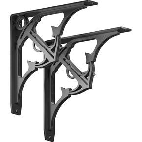 Starby Folly Heavy Duty Steel Fireplace Mantel Brackets, Floating Shelf, Countertop Support, Beach House, Nautical, 500 LBS - Hand Welded (2 Pack) (12 x 12 x 2)