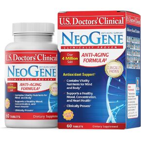 U.S. Doctors’ Clinical NeoGene GH3 Anti-Aging Supplement with Vitality Nutrients for Enhancing Mood, Sharpening Cognition, Heart Health, Antioxidant Support (Packaging May Vary) [1 Month - 60 ct.]