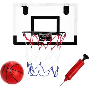 Fasmov Over The Door Basketball Hoop, Mini Basketball Hoop Indoor with Foldable Flex Rim, Door Room Basketball Hoop Office Basketball Hoop Bedroom Basketball Hoop for Boys Girls Teens