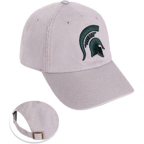 Desert Cactus Michigan State University Baseball Hat Spartans MSU Brimmed Embroirderd Hats Cap Adjustable Cloth Strap Adult (Style C1) Gray