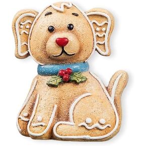 The Bridge Collection Gingerbread Dog Christmas Figurine - Gingerbread Cookie Puppy Tabletop Figure with Icing Accents- Perfect Animal Gift for Dog Lovers