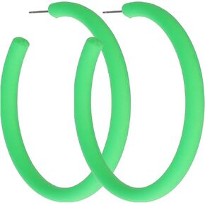Neon Hoop Earrings Retro Neon Earrings Acrylic Large Hoop Earrings 80s 90s Earrings for Women Colorful Big Hoop Statement Earring Hot Pink Lightweight Earrings for 80s Party Accessories