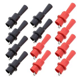 12PCS Multimeter Silicone Insulated Alligator Clips Set Including Red/Black Each 6 with 2mm Socket for Laboratory Electric Testing Work Cable Lead Clip