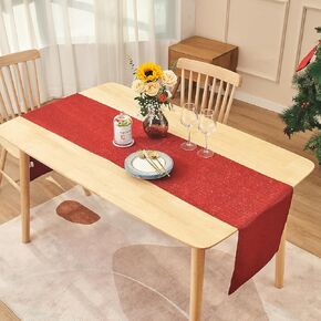 Christmas Table Runner, Seasonal Winter Kitchen Dining Table Decoration for Xmas, Holiday Party,Birthday, Baby Shower (14x70 Inches, Green)