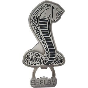 Shelby Cobra Snake Magnetic Bottle Opener | Meaures 2.1 inches by 5.3 inches | Molded Metal | Antique Tin Plating