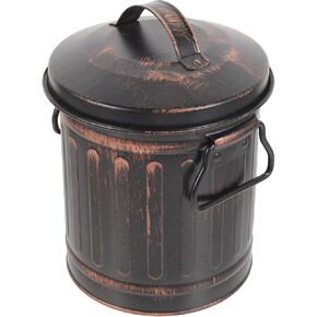 DOITOOL Ash Bucket with Lid Vintage Fireplace Metal Bucket Charcoal Bucket Ash Can Coal Bucket Storage Tank Container for Fire Pits