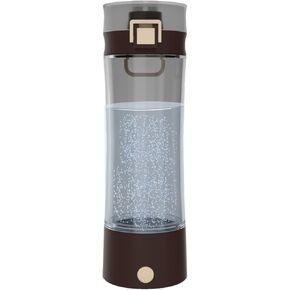 Hydrogen Water Bottle Hydrogen Alkaline Water Generator Ionizer Tritan Hydrogen Water Maker Machine Hydrogen Rich Water Bottle with SPE and PEM Technology 17Fl oz Black Brown