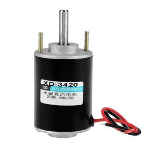 XD-3420 DC Motor 24V 30W CW/CCW Permanent Magnet DC Motor 7000rpm Reversible Electric Gear Motor High Speed Low Noise Electric Magnet Motor for DIY Generator